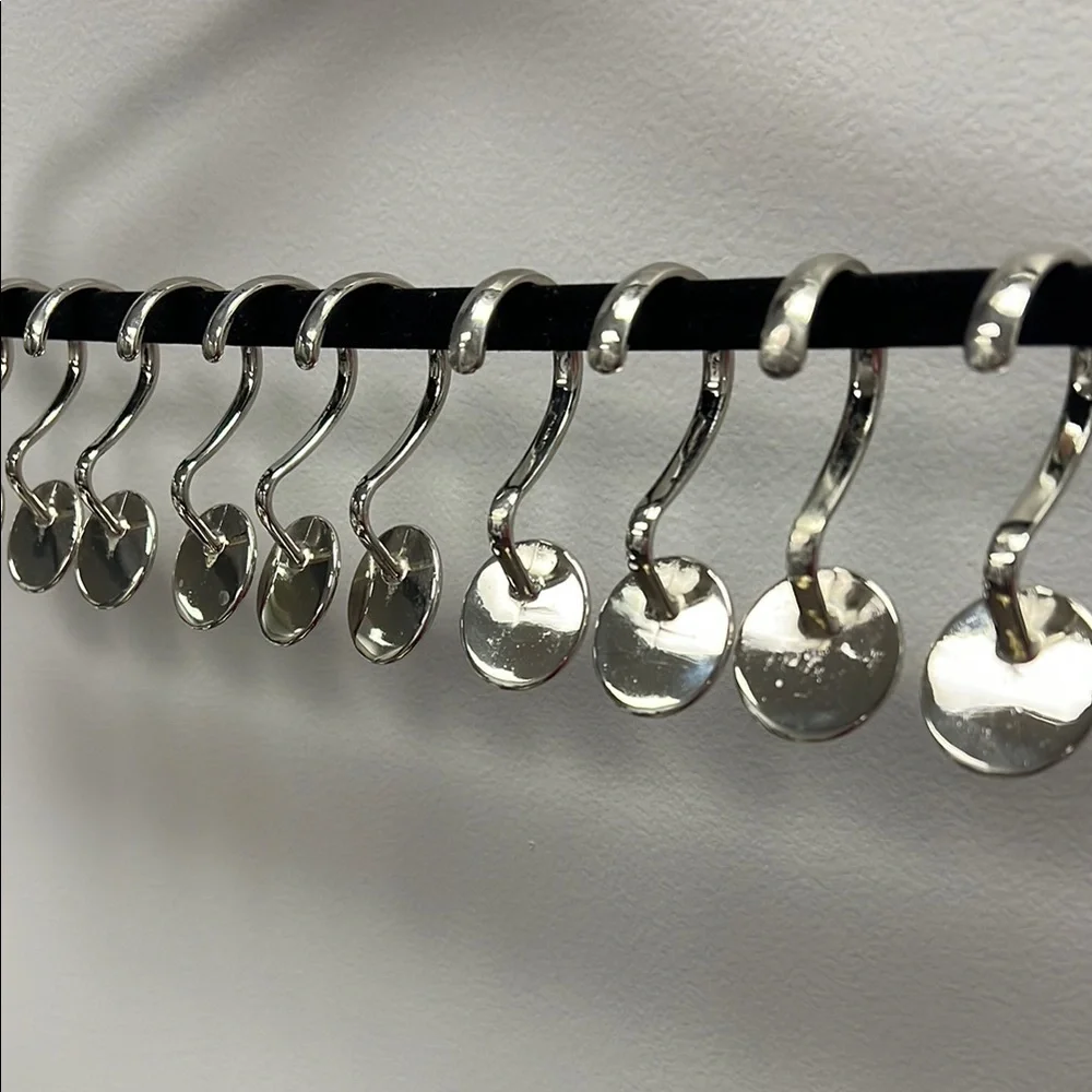 Silver Shower Curtain Hooks